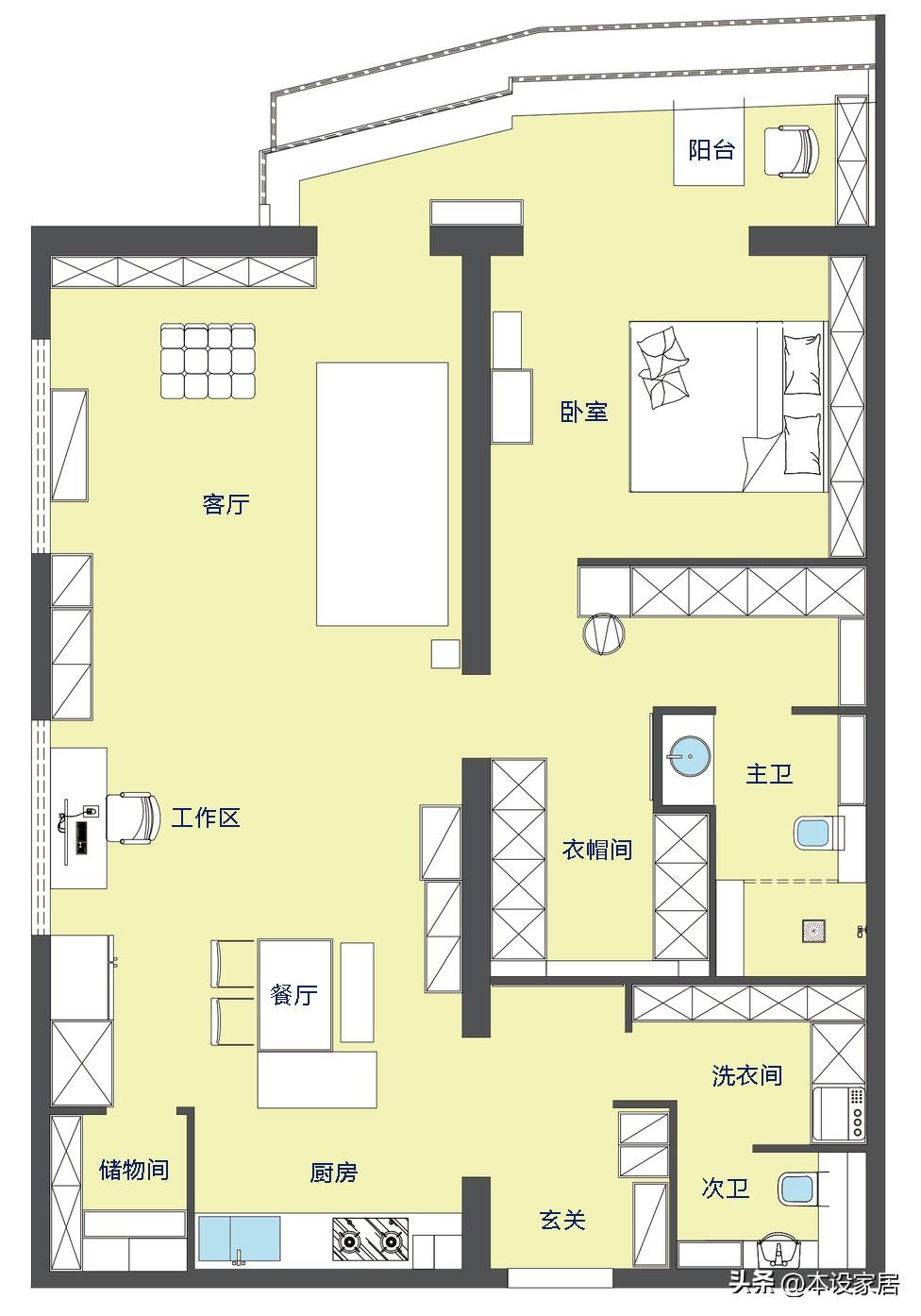 客厅摆放书桌风水禁忌 28岁小哥晒出102㎡生活照，酷又精致！