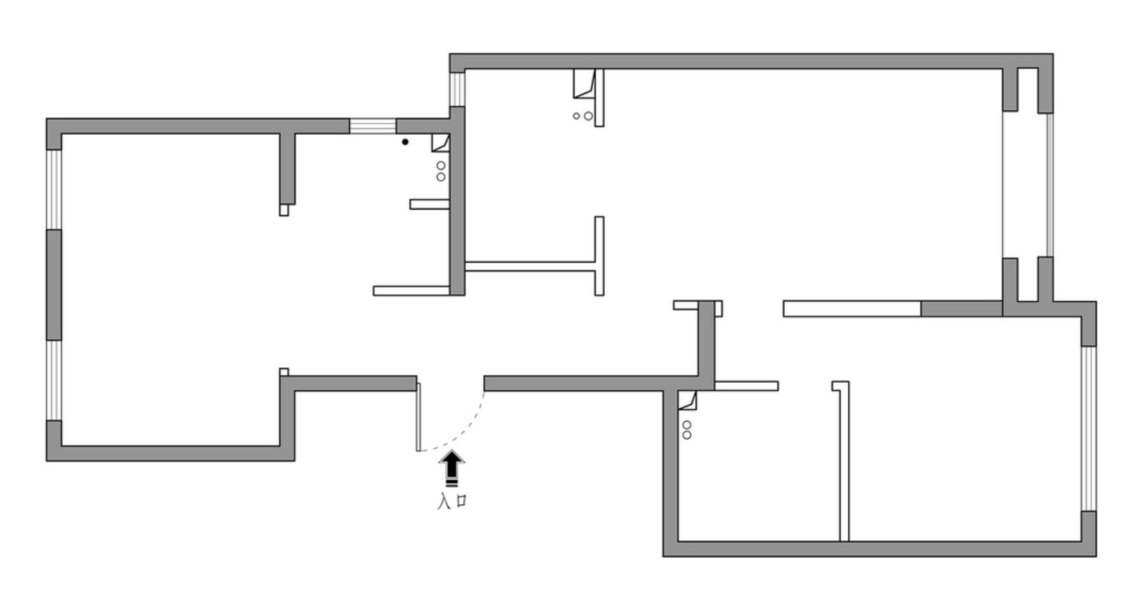 平面结构图新房坐标北京建面100㎡两室一厅两卫