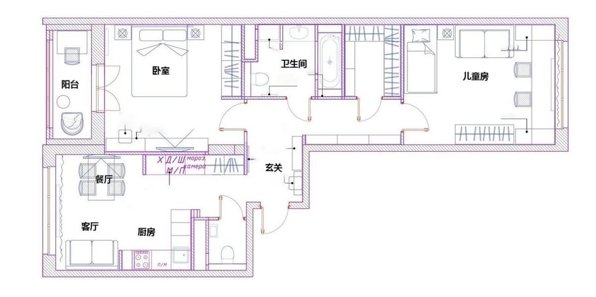 76.9㎡两居室，让整体空间更加敞亮，新房眼前一亮