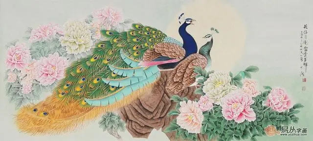 客厅挂画国画花鸟欣赏二实力派画家郑晓京写意花鸟画