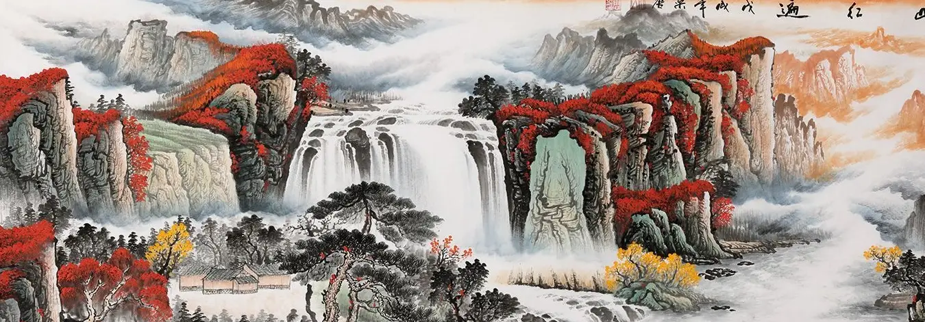 客厅背景墙挂什么画好？选择清雅风水山水画